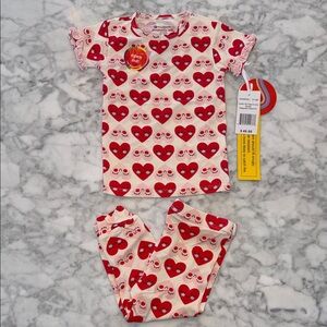 NWT Magnetic Me Modal Heart with Ruffle Trim Pajama Set 9/12M